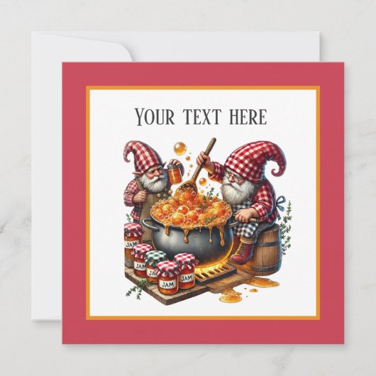 かわいいジャム作りパーティー格言 招待状 (正面)