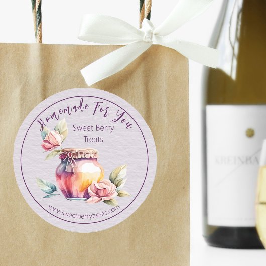 かわいいジャム瓶 「あなたのために手作り」ステッカー ラウンドシール