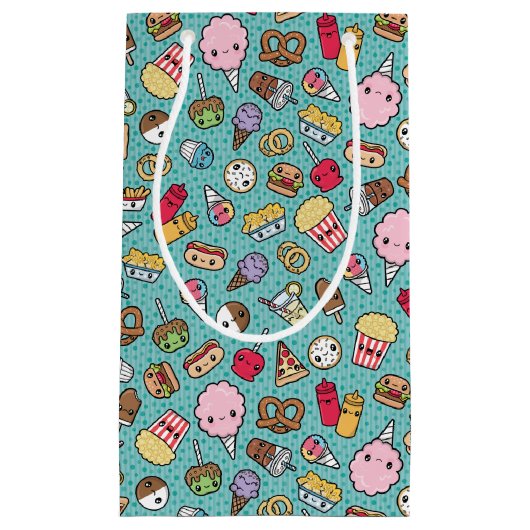 かわいいジャンクフードのギフトバッグ スモールペーパーバッグ (正面)