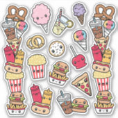 かわいいジャンクフードビニール シール (正面)
