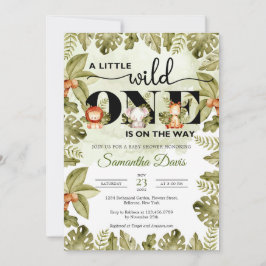 かわいいジャングルのサファリがトラックを運転している  招待状