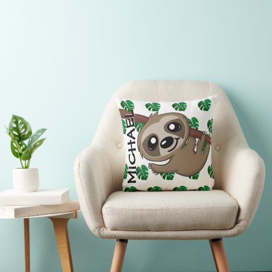 かわいいジャングルのサファリのナマケモノの子どもたち クッション (椅子)