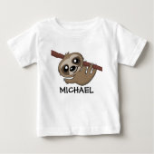 かわいいジャングルのサファリのナマケモノの子どもたち ベビーTシャツ (正面)