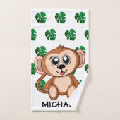 かわいいジャングルのサファリサルの動物の子どもたち バスタオルセット (ハンドタオル)