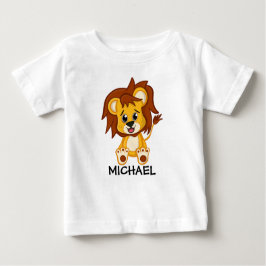かわいいジャングルのサファリライオン動物の子どもたち ベビーTシャツ
