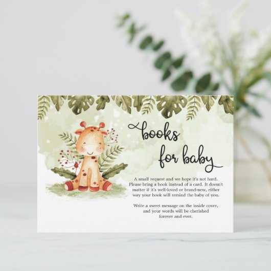 かわいいジャングルのサファリ動物が本を読む エンクロージャーカード (スタンド正面)