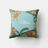 かわいいジャングルのテーマの子供部屋部屋の装飾の装飾用クッション クッション (裏面)