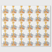 かわいいジャングルのベビーの動物の包装紙 ラッピングペーパー (フラット)