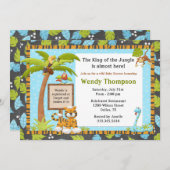 かわいいジャングルのベビーシャワーの招待状 招待状 (正面/裏面)