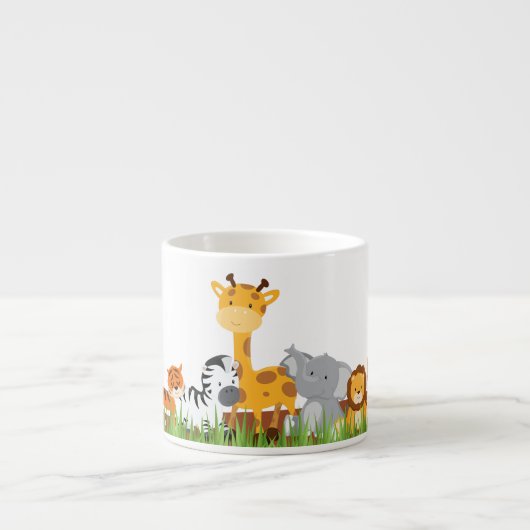 かわいいジャングルのベビー動物のエスプレッソのマグ エスプレッソカップ (正面)