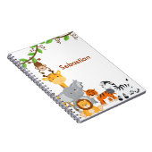 かわいいジャングルのベビー動物のノート ノートブック (右側)