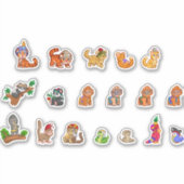 かわいいジャングルの動物のセット シール (正面)