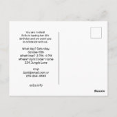 かわいいジャングルの動物の誕生日招待状 ポストカード (裏面)