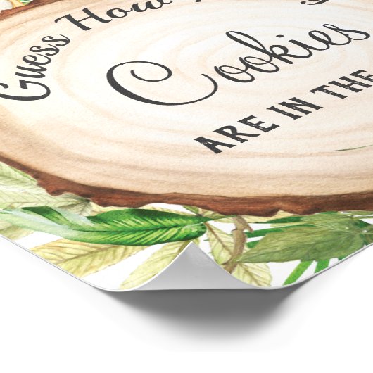 かわいいジャングルの動物はクッキーゲームの数を推測 ポスター (角)