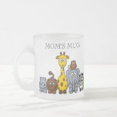 かわいいジャングルの動物"お母さんのマグ" フロストグラスマグカップ (左)