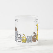 かわいいジャングルの動物"お母さんのマグ" フロストグラスマグカップ (中央)