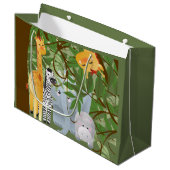 かわいいジャングルの動物 ラージペーパーバッグ (正面アングル)