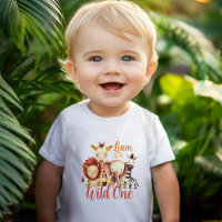 かわいいジャングルの動物 ワイルドワン 1歳の誕生日 サファリ