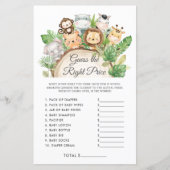 かわいいジャングルは正しい価格の赤ちゃんシャワーゲームを推測 (正面)