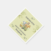 かわいいジャングルアニマルキッズサファリ誕生日 スタンダードカクテルナプキン (角)