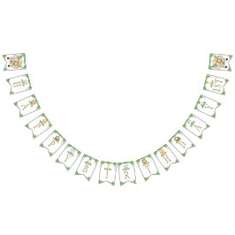 かわいいジャングルアニマルズサファリカーグリーン誕生日 バンティングフラッグ