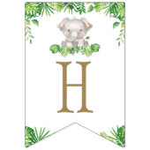 かわいいジャングルアニマルズサファリカーグリーン誕生日 バンティングフラッグ (第2の旗)