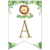 かわいいジャングルアニマルズサファリカーグリーン誕生日 バンティングフラッグ (第3の旗)