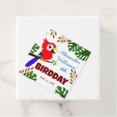 かわいいジャングルオウムの鳥の子どもの誕生日パーティー フェイバータグ (インサイチュ)