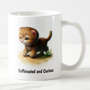 かわいいジャングルキャットのデジタルペインティング コーヒーマグカップ