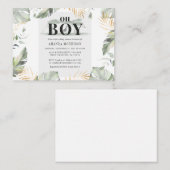 かわいいジャングルキリン少年の赤ちゃんシャワー ノートカード (正面/裏面)