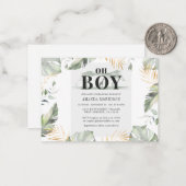 かわいいジャングルキリン少年の赤ちゃんシャワー ノートカード (正面/裏面インサイチュ)