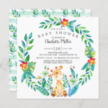 かわいいジャングルキリン赤ちゃんシャワー