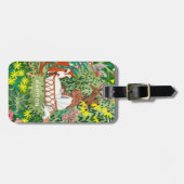 かわいいジャングルグリーン動物の森ニュー生まれベビー ラゲッジタグ (正面横)