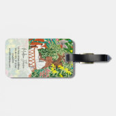 かわいいジャングルグリーン動物の森ニュー生まれベビー ラゲッジタグ (裏面横)