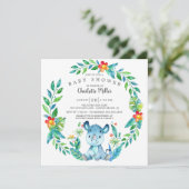 かわいいジャングルサイの赤ちゃんシャワー 招待状 (スタンド正面)