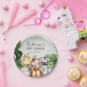 かわいいジャングルサファリの動物の森 ペーパープレート (パーティー)