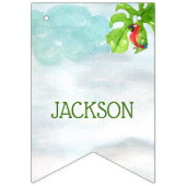 かわいいジャングルサファリの動物園動物の歓迎されたベビーシャワー バンティングフラッグ (第2の旗)