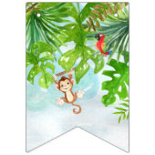 かわいいジャングルサファリの動物園動物の歓迎されたベビーシャワー バンティングフラッグ (第1の旗)