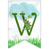 かわいいジャングルサファリの動物園動物の歓迎されたベビーシャワー バンティングフラッグ (第3の旗)