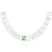 かわいいジャングルサファリの動物園動物の歓迎されたベビーシャワー バンティングフラッグ (全)