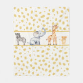 かわいいジャングルサファリの赤ちゃん動物 フリースブランケット (正面)