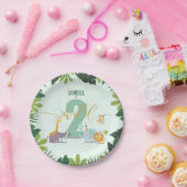 かわいいジャングルサファリアニマルツワイルド誕生日 ペーパープレート (パーティー)