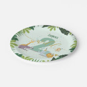 かわいいジャングルサファリアニマルツワイルド誕生日 ペーパープレート (アングル)