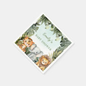 かわいいジャングルサファリアニマルトロピカルグリーンベビー スタンダードカクテルナプキン (角)