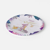 かわいいジャングルサファリアニマルワイルドワンガール誕生日 ペーパープレート (アングル)