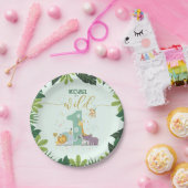 かわいいジャングルサファリアニマルワイルドワン誕生日 ペーパープレート (パーティー)