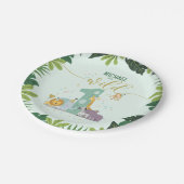 かわいいジャングルサファリアニマルワイルドワン誕生日 ペーパープレート (アングル)