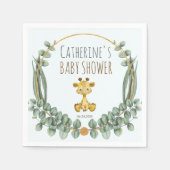 かわいいジャングルサファリキリン赤ちゃんシャワー スタンダードカクテルナプキン (正面)