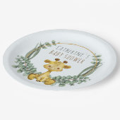 かわいいジャングルサファリキリン赤ちゃんシャワー ペーパープレート (アングル)