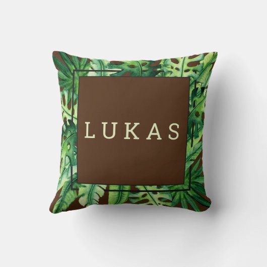 かわいいジャングルサファリパーソナライズされた動物 クッション (裏面)
